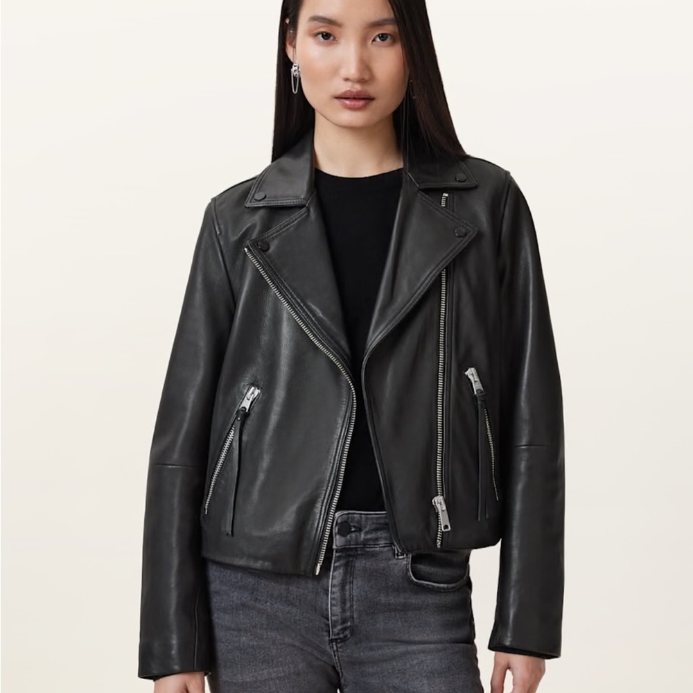 All Saints DALBY Leather Jacket - Black